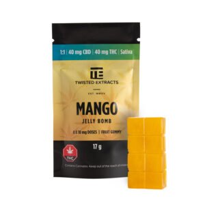 1:1 mango jelly bomb | sativa | 1:1 40mg | twisted extracts