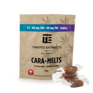 1:1 cara melts | indica | 40mg cbd:thc | twisted extracts